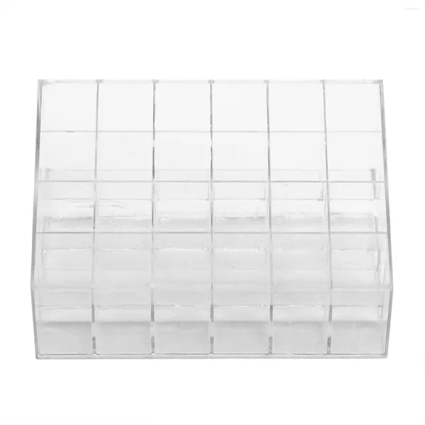 Boîtes de rangement 24 grilles porte-rouge à lèvres transparent présentoir de cosmétiques clair boîte de maquillage de vernis à ongles pour l'organisation de bureau à domicile