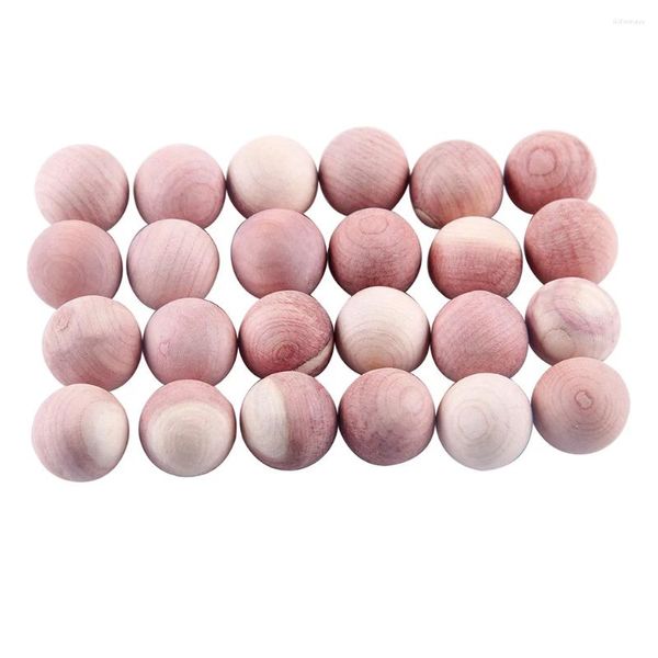 Boîtes de rangement 24 pcs cèdre boule de bois bug garde-robe anti-mites armoire étanche à l'humidité en bois