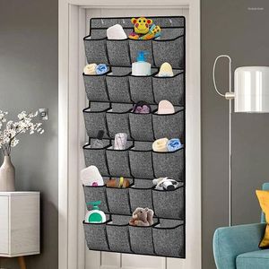Boîtes de rangement 24 poches porte-chaussures organisateur avec 4 crochets sur la porte étagère suspendue pour placard chambre salle de bain enfants femmes hommes