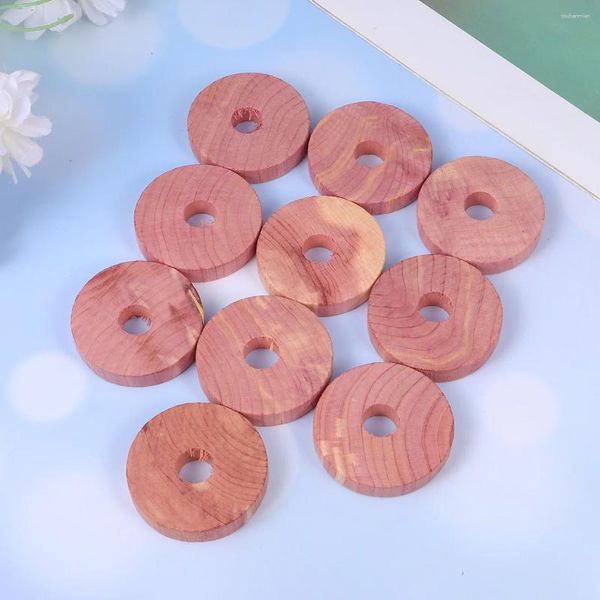 Cajas de almacenamiento 30 piezas Anillos de madera de cedro rojo Bloques aromáticos Perchas para armarios y cajones Protector de ropa