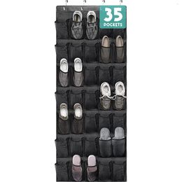 Boîtes de rangement 35 grilles de chaussures suspendues Organisateur de chaussures transparentes Sac de chaussures en maille sur le porte-porte Durable Hight Quality