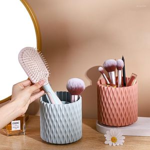 Opslagboxen 360 graden roterende make-uptborstels doos cosmetische borstelhouder lippenstift wenkbrauw potloodcontainer make-upgereedschap Organisator