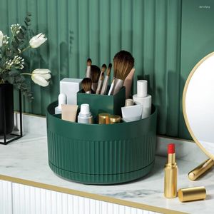 Boîtes de rangement rotatives à 360 °, conteneur de bijoux, organisateur de maquillage de grande capacité, multifonctionnel pour la maison, la commode de chambre à coucher