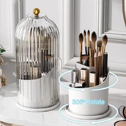 Boîtes de rangement Organisateur de maquillage rotatif à 360 ° avec couvercle Luxury Cosmetic Brushes Holder Relebstick Belin Shadow Boîte à paupières