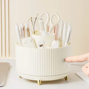 Boîtes de rangement rotatives à 360 °, boîte à pinceaux de maquillage, organisateur de grande capacité multifonctionnel pour la maison, la commode de chambre à coucher