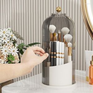 Opbergdozen 360 ° roterende make-up organizer Luxe cosmetische borstelhouder Lippenstift Wenkbrauwpotlood Oogschaduwdoos