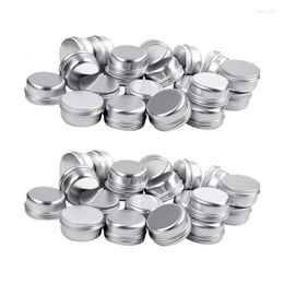 Boîtes de rangement 40 X Pot de cosmétiques vide Lip Pot en aluminium Conteneur Bouchon à vis 50 ml