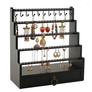 Boîtes de rangement Boîtes de rangement à 5 couches Rack de bijoux de bijoux de bijoux de support de support Colliers Anneaux de bureau Kit de boucle d'oreille