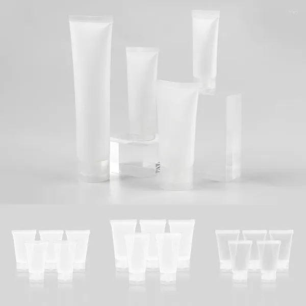 Boîtes de rangement 5pcs à lèvres à lèvres vides Lèvre Soft Travel Maketic Cosmeup Srop Squevel Clear Gloss Container Transparent Bouteilles