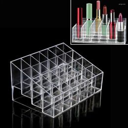 Opbergdozen acryl 24 rooster cosmetische doos make -up lade Organizer sieraden nagellak lippenstiftcontainer zonsondergen heen helder