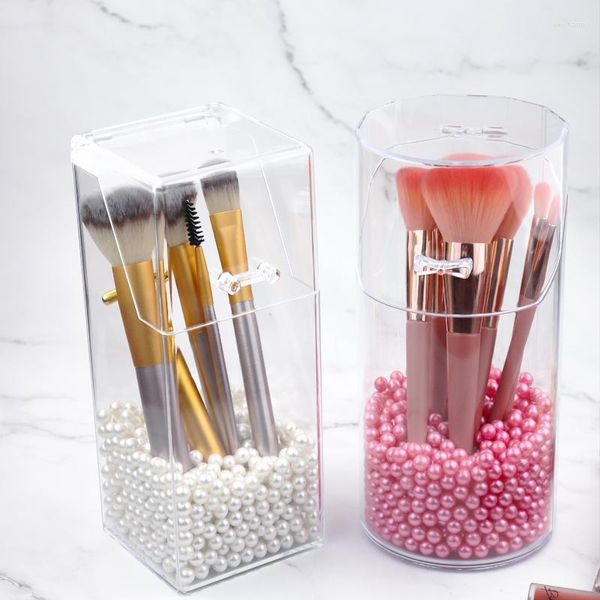 Boîtes de rangement acrylique brosse cosmétique maquillage boîte porte-stylo porte-stylo vernis à ongles organisateur outils de maquillage