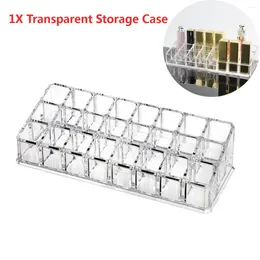 Boîtes de rangement Organisateur de lèvres acrylique Répuier à lèvres Boîte à ongles Plastique Porte-maquillage Clear Cosmetics Cosmetics Rack Rack