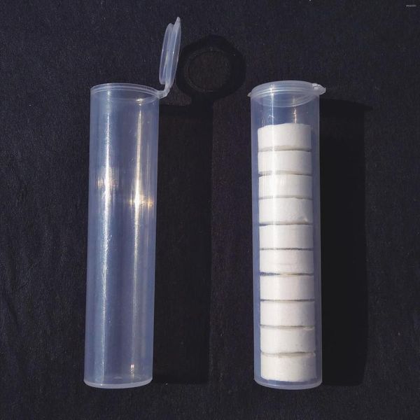 Boîtes de rangement Ahsnme tube transparent et portable diamètre intérieur 22 mm x 100 mm adapté aux serviettes comprimées