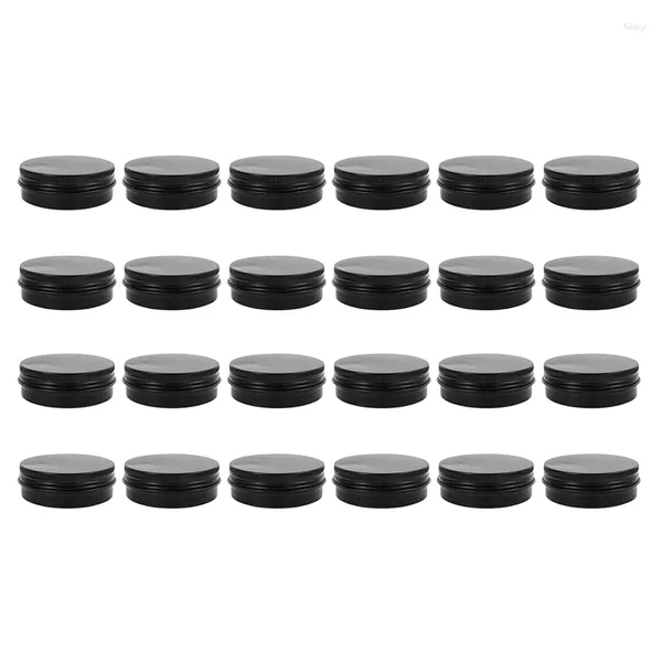 Boîtes de rangement en aluminium - 24 pack 2 oz / 60g à vis de récipient métallique rond supérieur contenant des échantillons cosmétiques