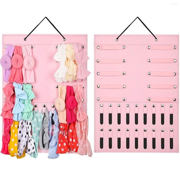 Cajas de almacenamiento Baby Girl Dienbands Soporte Bows Bows Hanging Organizer Multi Slots Turban Display Dadandas