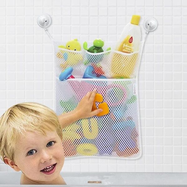 Boîtes de rangement bébé jouet maille sac bain baignoire poupée organisateur aspiration salle de bain trucs filet enfants jeu