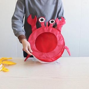 Boîtes de rangement Sac de jouets de bain Conception visuelle Gain de place Grande ouverture Dessin animé Crabe Tenture murale Porte-baignoire avec ventouse