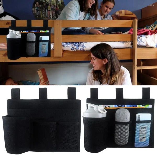 Cajas de almacenamiento para colgar junto a la cama, organizador multibolsillo, litera versátil, maximiza el espacio del dormitorio para una larga duración