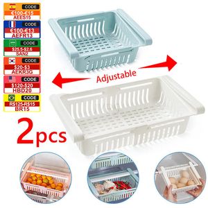 Cajas de almacenamiento Contenedores 1 2 piezas Organizador de cocina Caja de cajones para refrigerador Refrigerador extensible Estante para el pecho Caja para el hogar Estantes para gabinetes de plástico 230825