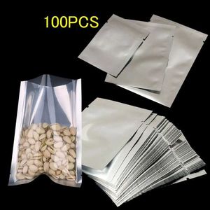 Boîtes de rangement bacs 100 morceaux de sacs en aluminium scellé scellés sacs sous vide sacs scellés aliments sacs de rangement