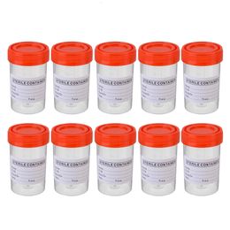 Opbergdozen Bins 10 stks Steriele Container Cap Plastic Ziekenhuis Urine Collectie Sample Fles 60 ML Specimen Cup 230613