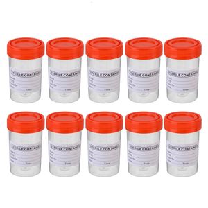 Opbergdozen Bins 10 stks Steriele Container Cap Plastic Ziekenhuis Urine Collectie Sample Fles 60 ML Specimen Cup 230613
