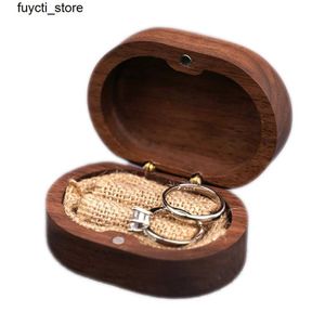 Opbergdozen Bakken 12 Ovale walnoot houten ringboxen met magnetische gesneden vintage sieraden houten dozen paar ringboxen sieradendoos cadeaus s24513