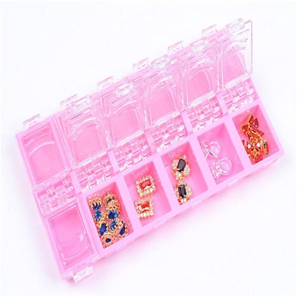 Cajas de almacenamiento Contenedores 12 Ranuras Caja de joyería de diamantes de plástico Diamant Craft Beads Vitrina Contenedor Organizador Herramientas de arte de uñas