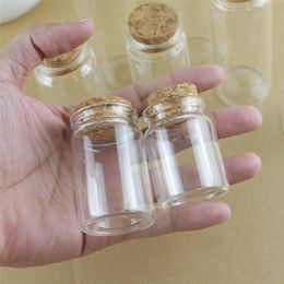 Cajas de almacenamiento Contenedores 12pcsLot 30ml DIY Mini ing Glass Bottles Cork Crafts 37mm Tiny Empty Jars Stopper Contenedor de recuerdo transparente 230613