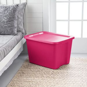 Boîtes de rangement bacs 18 gallons fourre-tout en plastique Fuchsia Burst ensemble de 8 240112