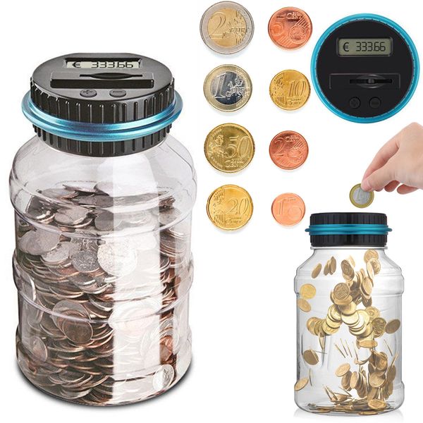 Boîtes de rangement Bacs 18L Tirelire Compteur Coin Électronique Numérique LCD Comptage Boîte D'économie D'argent Avec Tournevis Outil À Main Kit De Vis 221128