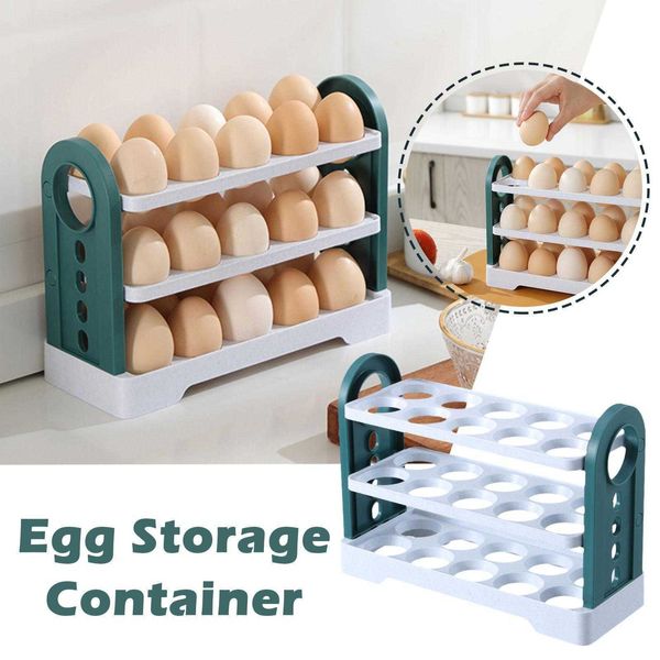 Boîtes de rangement Bacs 1pc Conteneur de stockage d'œufs Grande capacité Réfrigérateur de stockage d'œufs à l'outil Porte-œufs facile à conserver au frais Cas d'utilisation Conteneur G9X1 P230324