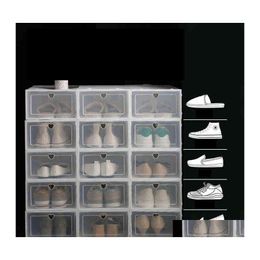 Opbergdozen Bins 1pc vouw Plastic schoen verdikte stofdichte transparante schoenen doos Organiseren Superposed combinatiekast VTM T DH1MW