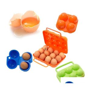 Opbergboxen bakken 2/4/6/12 rooster eierdooscontainer draagbare plastic houder voor outdoor cam picknick eieren kast keuken organisator drop ot6wi