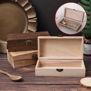 Boîtes de rangement Colgères 20x10x6 cm Boîte de bijoux en bois vintage Desktop rectangulaire adapté aux enveloppes diverses et Q240506