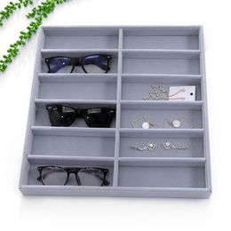 Boîtes de rangement Bacs 612 Grille Lunettes de soleil Boîte Organisateur Lunettes Présentoir Plateau Support Support Lunettes Lunettes Bijoux 230907