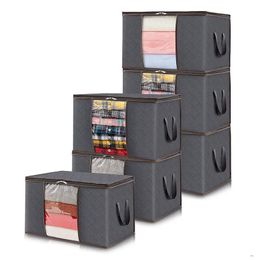 Caixas de armazenamento caixas 6 pçs / conjunto sacos de roupas atualizados recipientes de tecido dobrável para organizar o quarto 231113