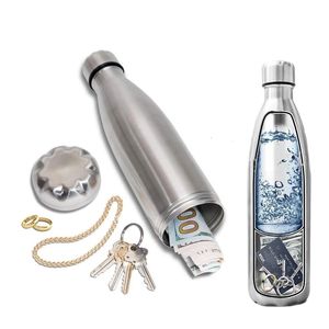 Boîtes de rangement Bacs 750 ml Bouteille d'eau de dérivation Bouteille d'eau portable Organisateur de pilules de cachette secrète peut cacher en toute sécurité pour l'argent B344t