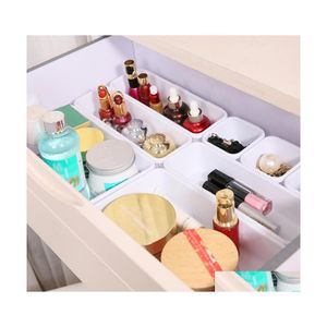 Opbergdozen Bins 8pcs Divide der Organisator Home Box Office Keuken Badkamer Kast Make -up make -up bureau Organiseferage Drop D DHLDX