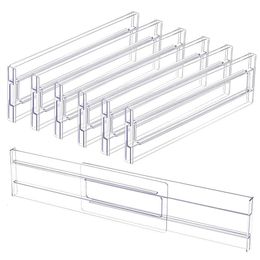 Boîtes de rangement Bacs 8PCS Diviseurs de tiroirs Organisateurs Armoire réglable Vêtements Organisateur Tiroirs transparents Séparateurs Outils de cuisine 230912