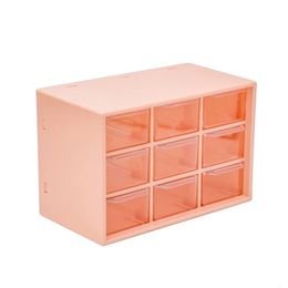 Boîtes de Rangement Bacs 9 Tiroirs Armoire de Rangement Organisateur Organisateur de Bureau avec 9 Grad Mini Armoires Transparentes Tiroirs Boîte à Bijoux en Plastique/Cosmétique 230314