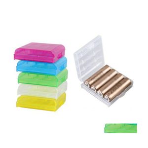 Boîtes de rangement Bacs Aa/Aaa support de batterie boîtier boîte en plastique transparente pour 14500 10440 piles organisateur conteneur Xbjk2105 Drop Dheim