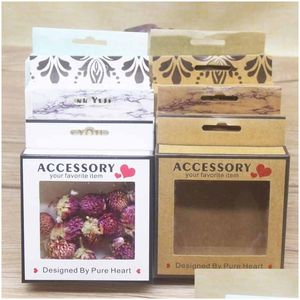 Opbergdozen Bakken Accessoire Verpakking Doos Met Venster Pvc Kraftpapier Diy Verpakking Container Bedankt Bedrukte Karton Craft Dro Dhkdn