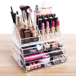 Opbergdozen bakken acryl transparante make -up lade organisator desktop cosmetische opbergdoos lipstick sieraden make -up borstel houder opslag cases 230321