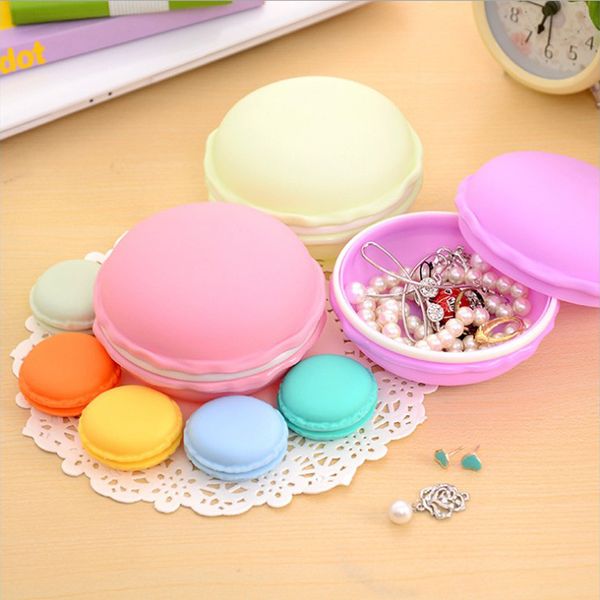 Boîtes de rangement bacs arrivée cercle mignon macaron Cookie Design couleur bonbon Mini bijoux 221008