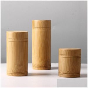 Opbergdozen bakken bamboe flessen potten houten kleine doos containers handgemaakt voor specerijen thee koffie suiker ontvangen met deksel vintage l dh495