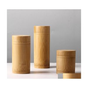 Opbergdozen bakken bamboe flessen potten houten kleine doos containers handgemaakt voor specerijen thee koffie suiker ontvangen met deksel vintage l dh9r3