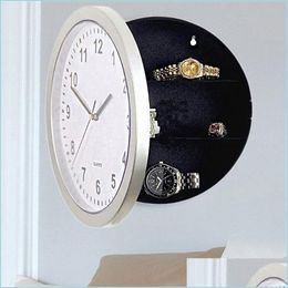 Boîtes De Rangement Bacs Batterie Horloge Cas Bijoux Den Stockage Coffre-fort Originalité Ing Argent Cercueil Forme Décoration Assurance Dhgv7