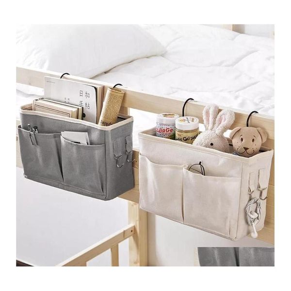 Boîtes De Rangement Poubelles Chevet Suspendu Organisateur Sac De Poche Armoire Toile Chambre Salle De Bains Magazine Fourre-Tout Organizador Pouch Drop Deli Dhvip