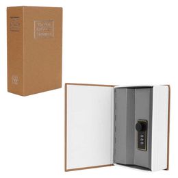 Boîtes de rangement Bacs Livre Coffre-fort Boîte de rangement Dictionnaire Argent Coins Box avec serrure à combinaison de sécurité Home Security Simulation Dictionary Book Case 230324
